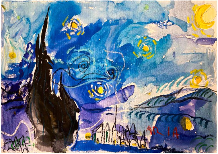 «Noche Estrellada», obra de Aria Ruíz
